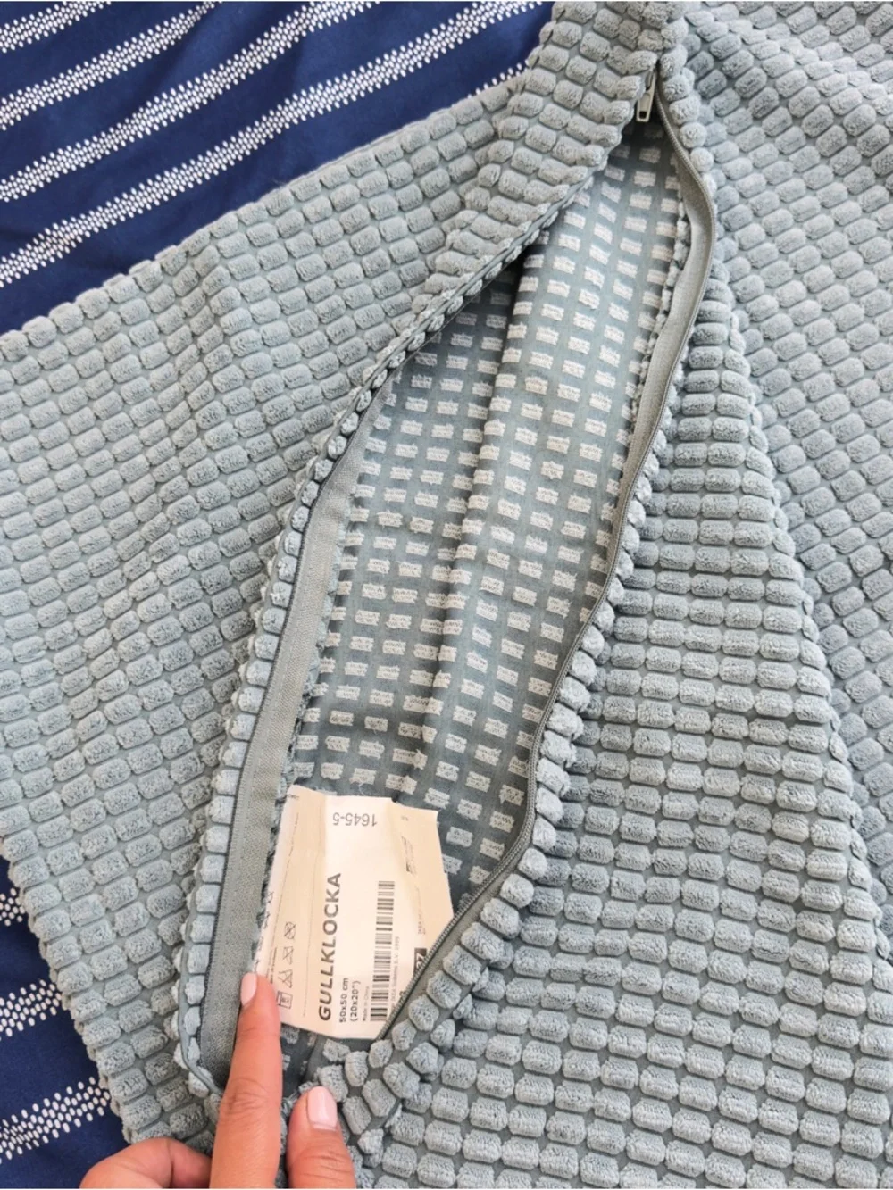 IKEA Light Blue Waffle Weave Cushion Cover Set